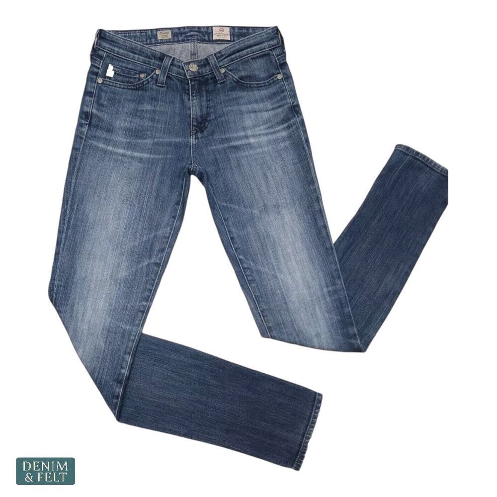 AG Adriano Goldschmied Prima Cigarette Mid-Rise Jeans Blue Size‎ 30R Made in USA